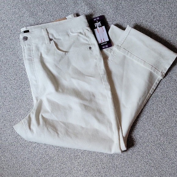 Frye Off-Cream Denim Pants Size14 - Picture 5 of 9